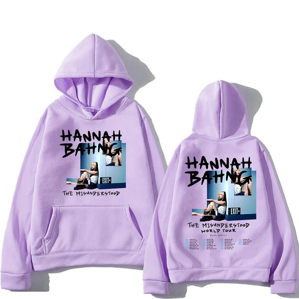 Hannah Bahng Hoodie Hannah Bahng The Misunderstood Tour 2025 Sweatshirts Fashion Y2K Clothing Unisex High Street Pullover Hoody