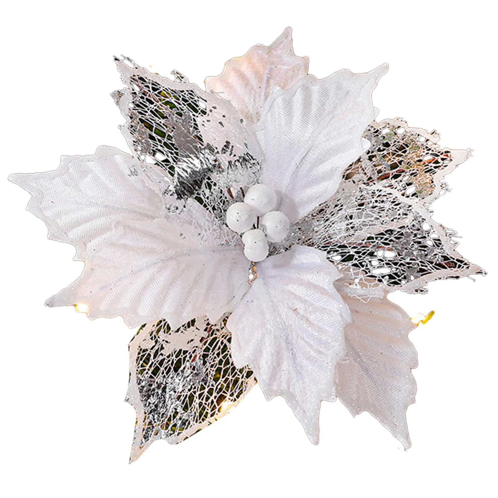 24cm brillo Navidad flor de Pascua árbol de Navidad colgante decoración de Feliz Navidad para 2024 decoración accesorios de fiesta