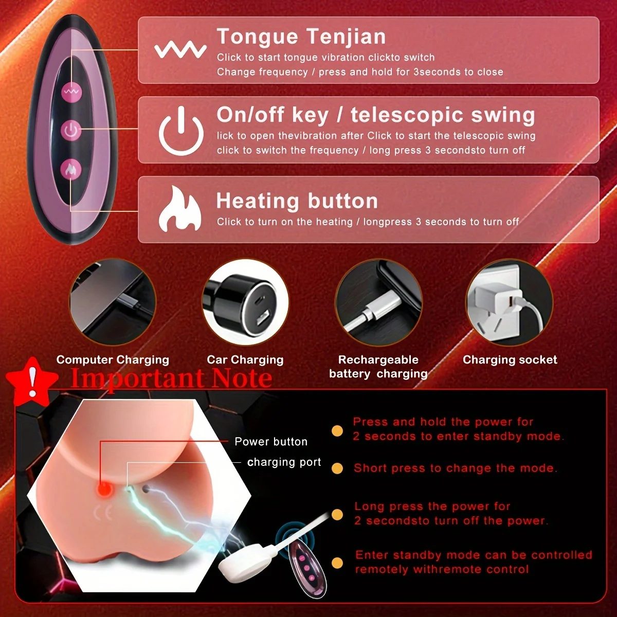 Dildo Realistic Thrusting Vibrating Dildo With Licking And Telescopic Function Ultimate G-Spot And Anal Stimulation Sex Toys 18+ - Image 8
