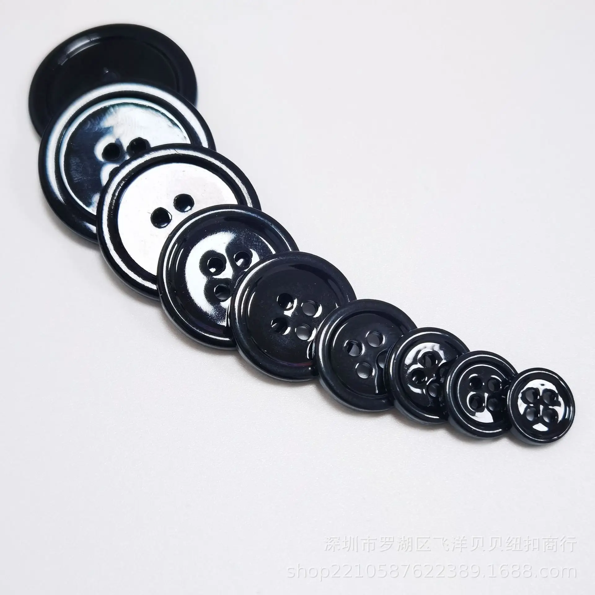 50pcs/lot 10mm/11mm/12mm/15mm/18mm/20mm/23mm/25mm fashion black mother pearl shell button 2 holes flat shirt button