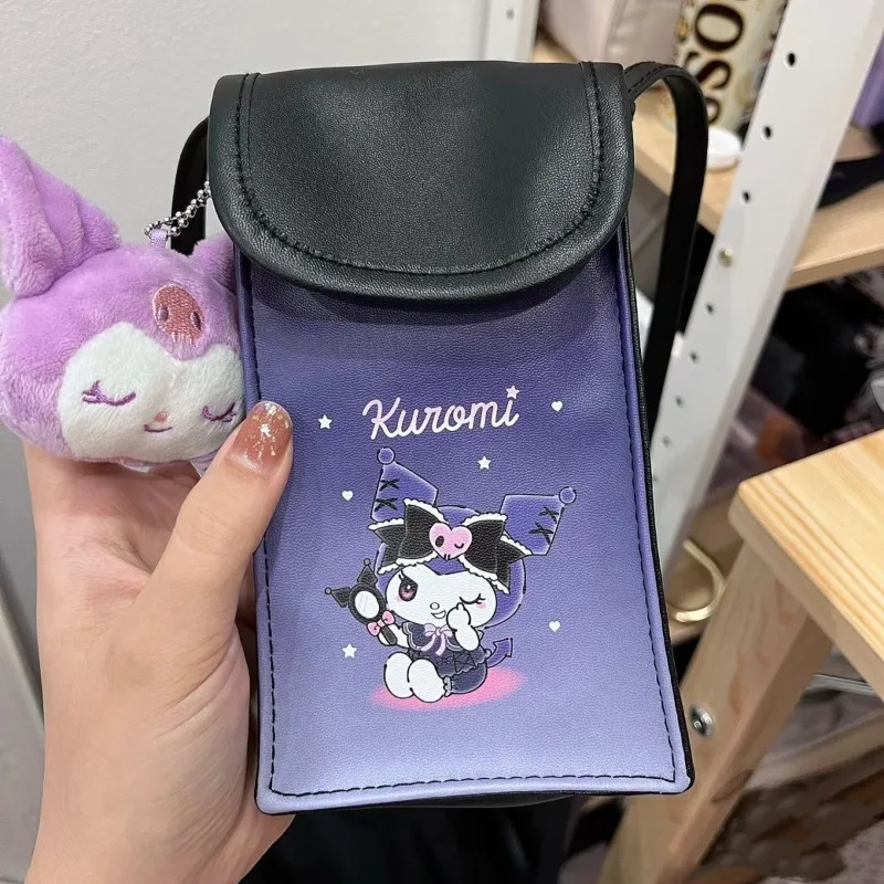 

Kuromi Anime Kawaii Sanrio PU Single Shoulder Crossbody Phone Bag Cute Cartoon Birthday Present Waterproof Bag Gifts Toys