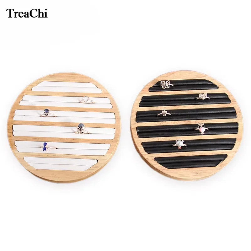 

Бамбуковый деревянный поднос для колец для ювелирных изделий, круглая табличка для дисплея, рамка для колец, серьги-гвоздики, реквизит для демонстрации ювелирных изделий, деревянный органайзер для ювелирных изделий