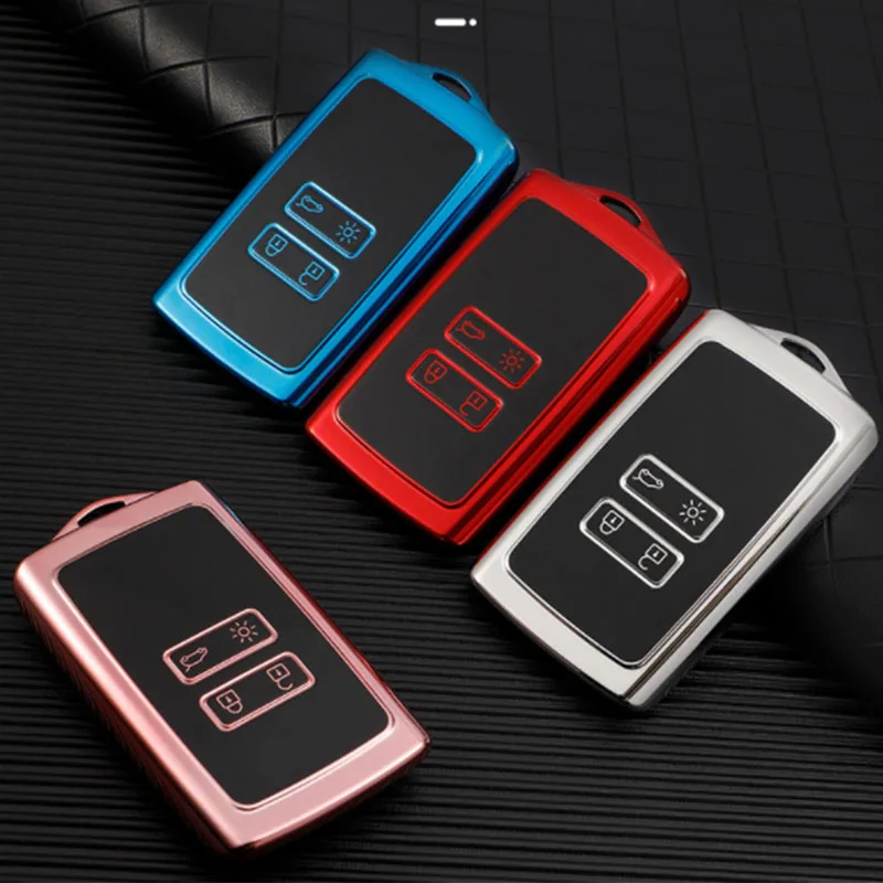 TPU Car Key Case Cover for Renault Koleos Kadjar Megane Talisman Captur Espace Clio 4 Button Key Shell Fob Protector Accessories