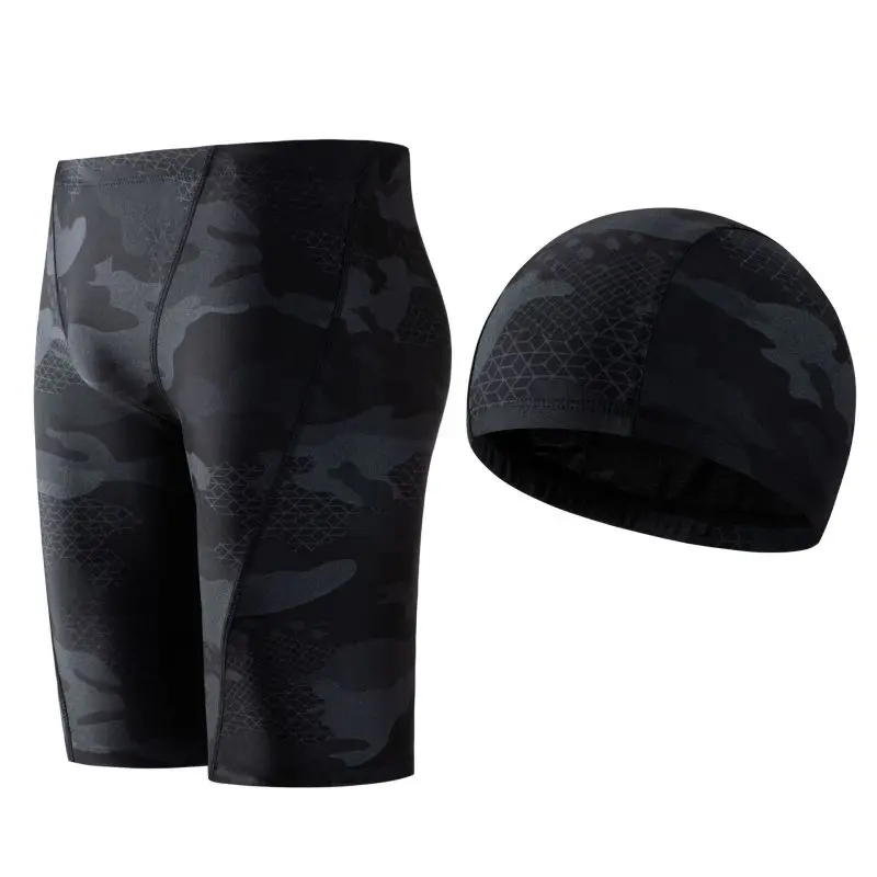 

Men's Athletic Swimwear Trunks+Hat Outdoor Fashion Breathable Water Sportswear