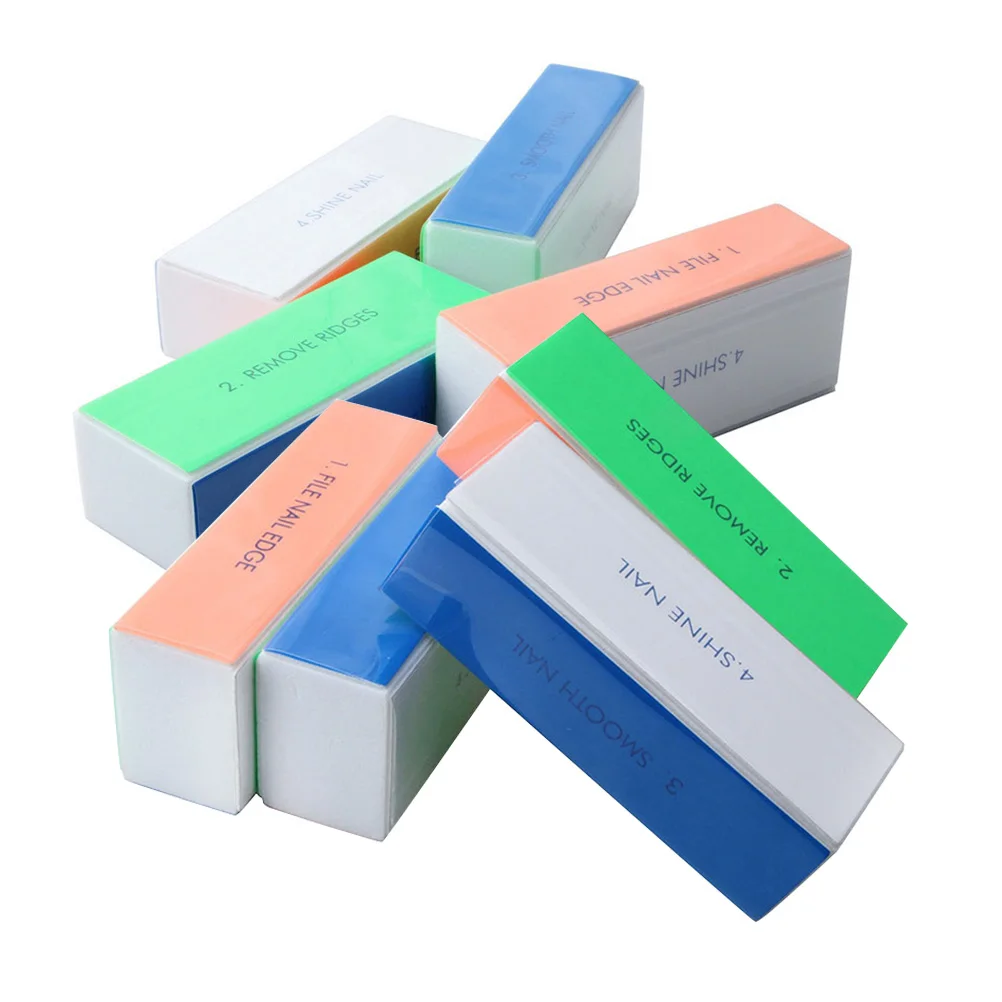 

20 шт., буферные блоки для ногтей, профессиональные губчатые пилочки 4 в 1 для салона, прочный материал, безопасный дизайн ногтей, подарок, маникюрные инструменты