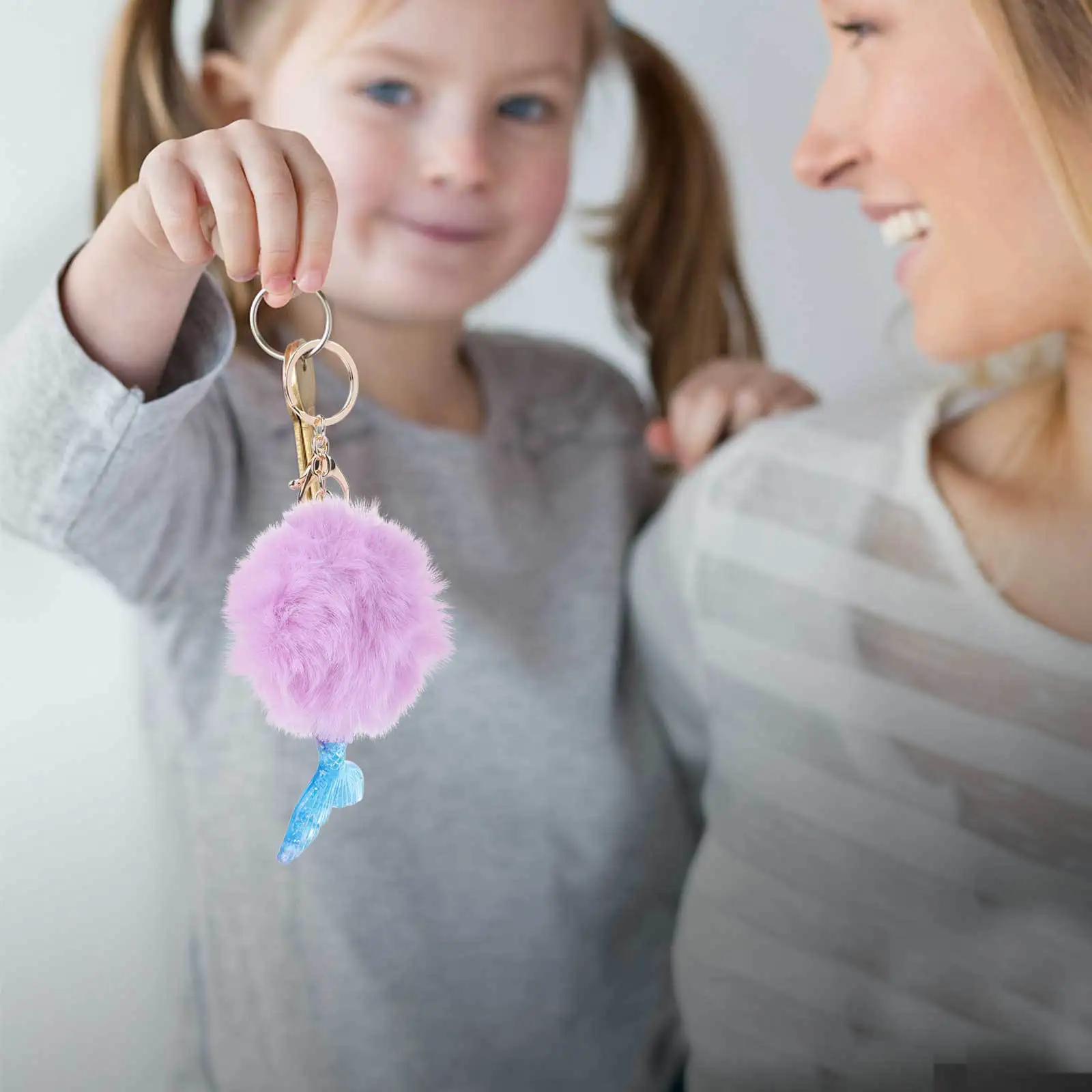 الأرجواني حورية البحر شكل المفاتيح الإبداعية معلقة حلقة رئيسية حقيبة قلادة حقيبة ظهر صغيرة ملحق هدية الزخرفية للفتيات النساء