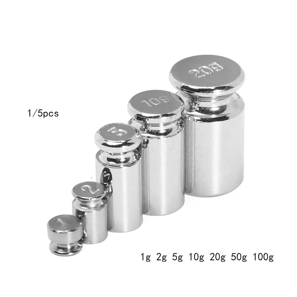 1/5pcs Accurate Calibration Set Chrome Plating Scale Weights Set 1g 2g 5g 10g 20g 50g 100g Grams For Home Tool