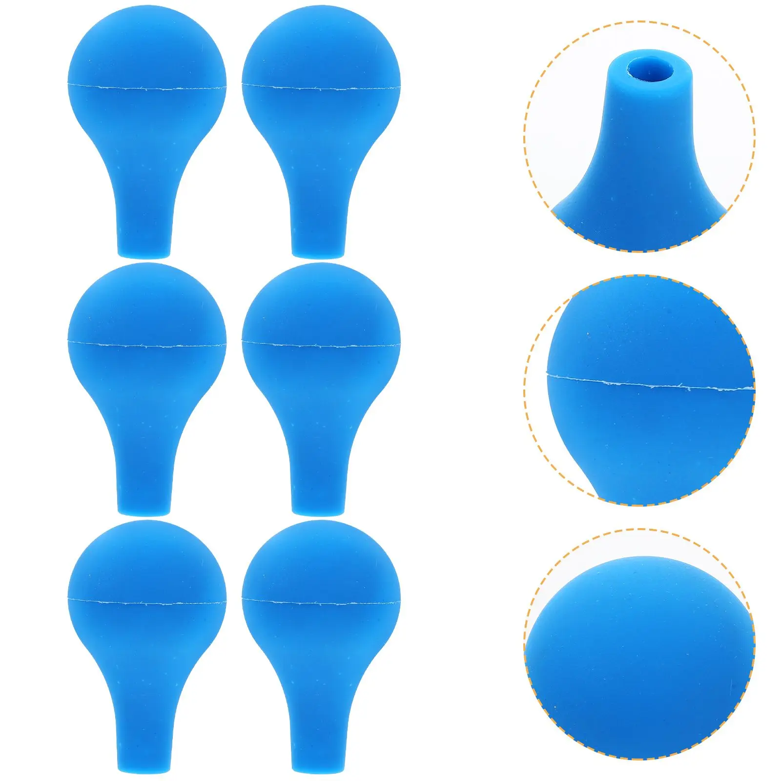 

10 Pcs Laboratory 10pcs Pipette Graduated Dropper Silicone Suction Ball (blue) Bulb Cap Scale