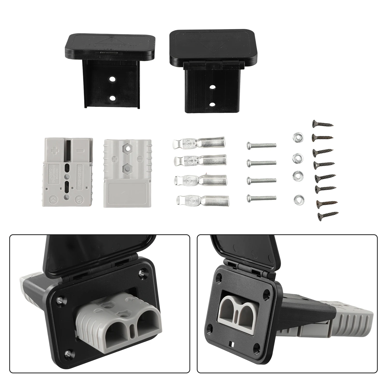 

Socket Panel Bracket Panel Assembly Automobile For Anderson Socket 2piece Black IP40 Plastic Silver Plated Copper