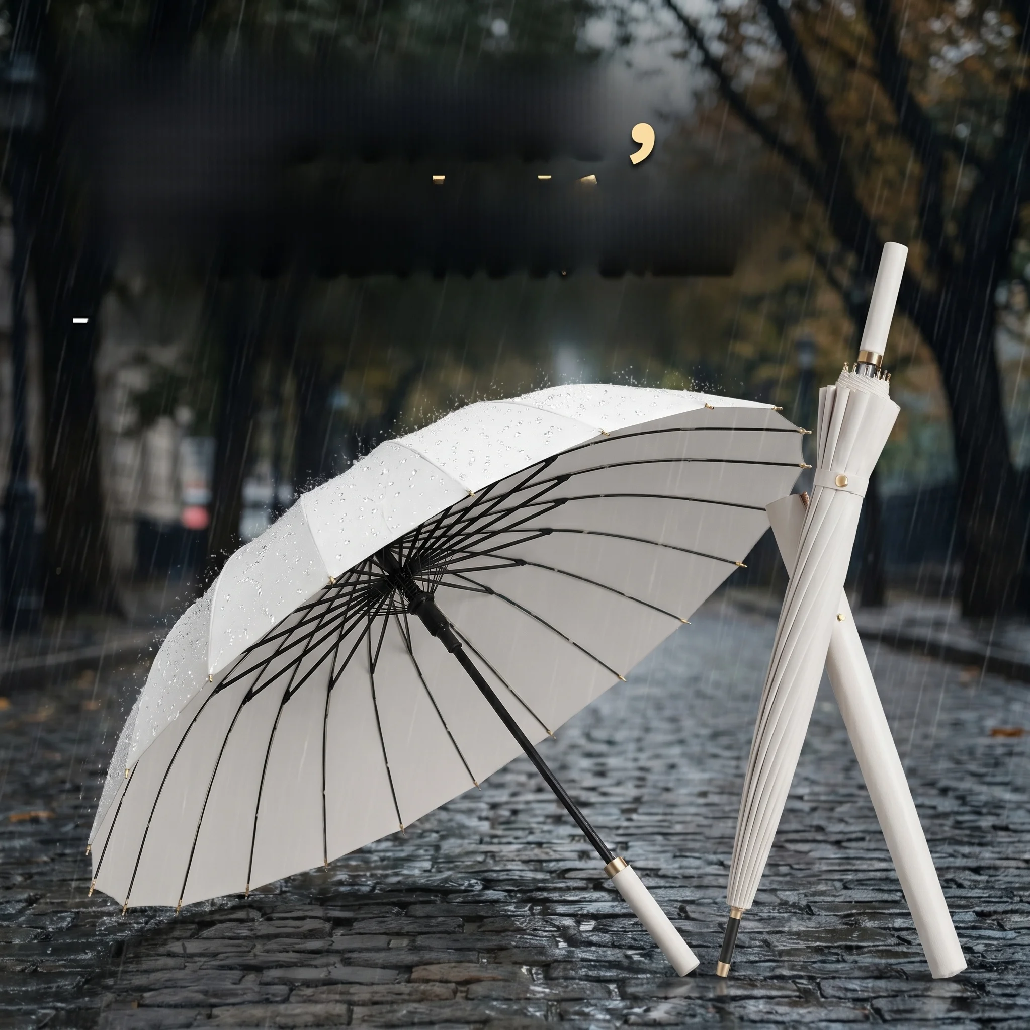 

Thickened Large Automatic Umbrella for School Use for Both Men And Women Reinforced Long Handle Rainproof Stainless Steel Pole
