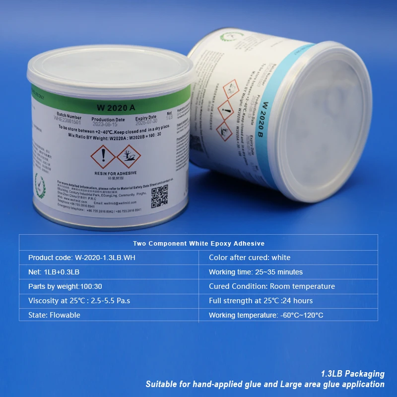 white      Wellmid 2020 1.3lb Low viscosity Flowable Clear Epoxy Adhesive 30 minute For Bonding Potting Pouring Casting