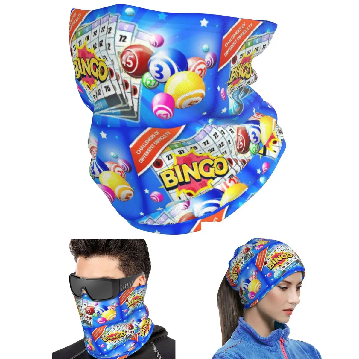 Robe Bingo Game Bandana Neck Gaiter Printed Mask Scarf Riding Headband Unisex Adult Washable