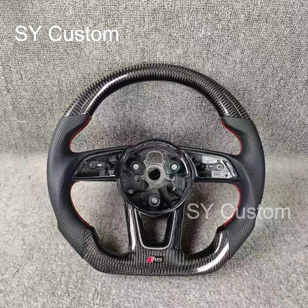 Carbon Fiber Steering Wheel  for Audi A3 A4 A5 S3 S4 S5 2017-2022 leather flat bottom steering wheel sport