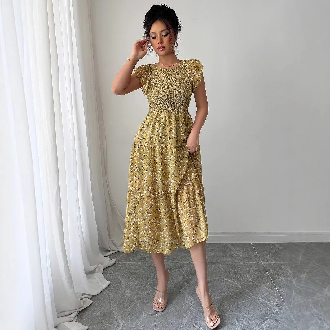 2025 Abito sottile floreale alla moda semplice Abito da donna Elegante moda Bellissimi abiti da donna Abiti da notte per feste Donna da sera