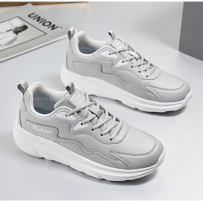 Sneakers Herrenschuhe Weiche Mokassin-Schuhe Bequeme Freizeitschuhe für Herren Einfarbig Schwarz Grau Herren-Gehschuhe Übergrößen 39-46 – Detail 19