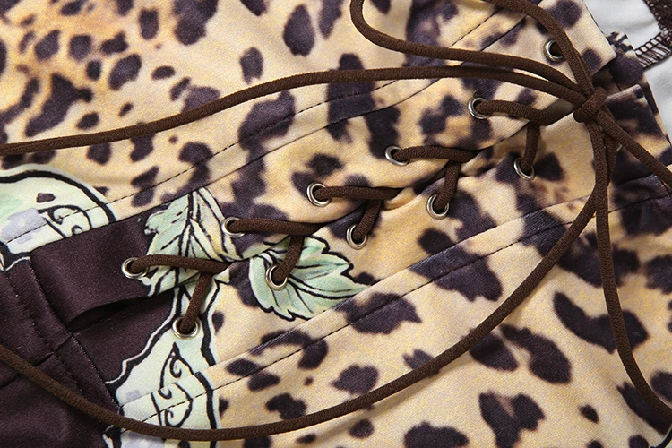 Weird Puss Fashion Hose mit Leoparden-Blumenmuster für Damen, Hottie-Trend, Kordelzug, Mitternachtsparty, Streetwear, Herbst, schicke Alltagsunterhose – Detail 7