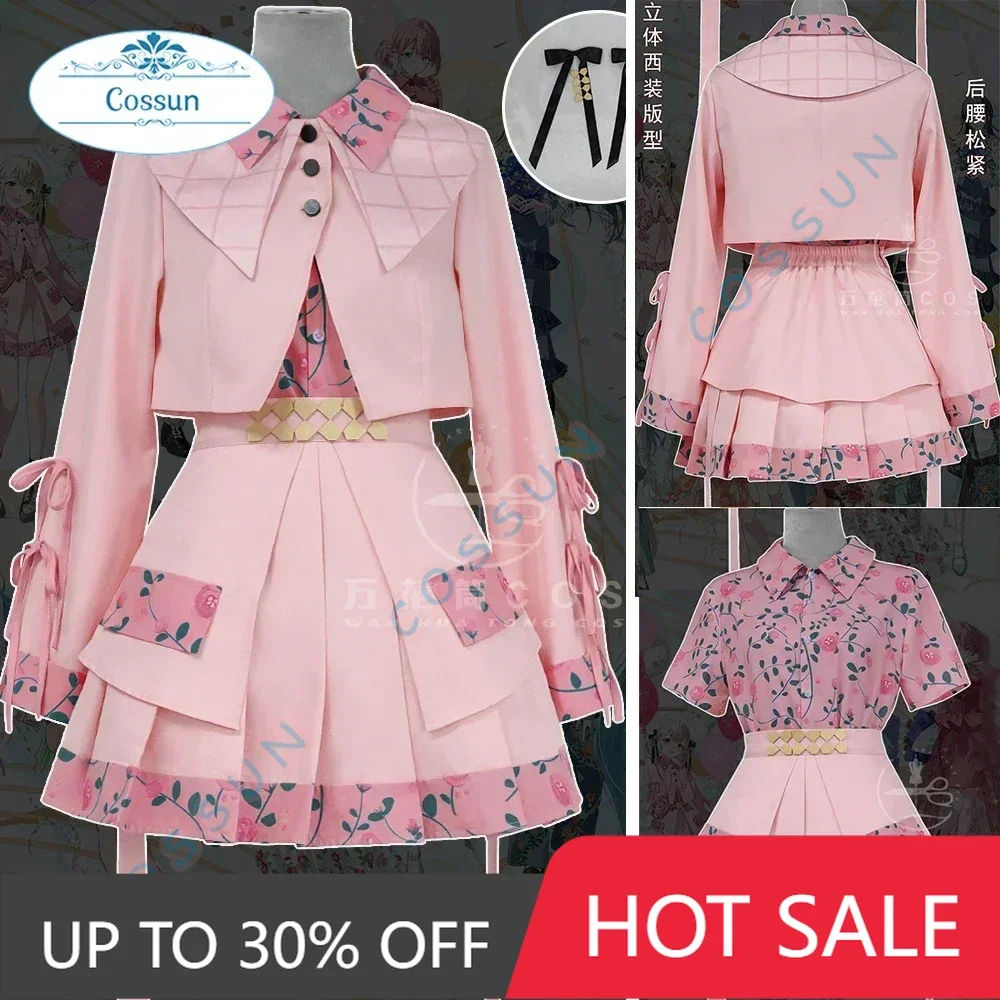 

COSSUN PJSK Azusawa Kohane Cosplay Costume Project Sekai Halloween Game Suit Women Dress Lovely Clothes JK Uniform Pink Suit