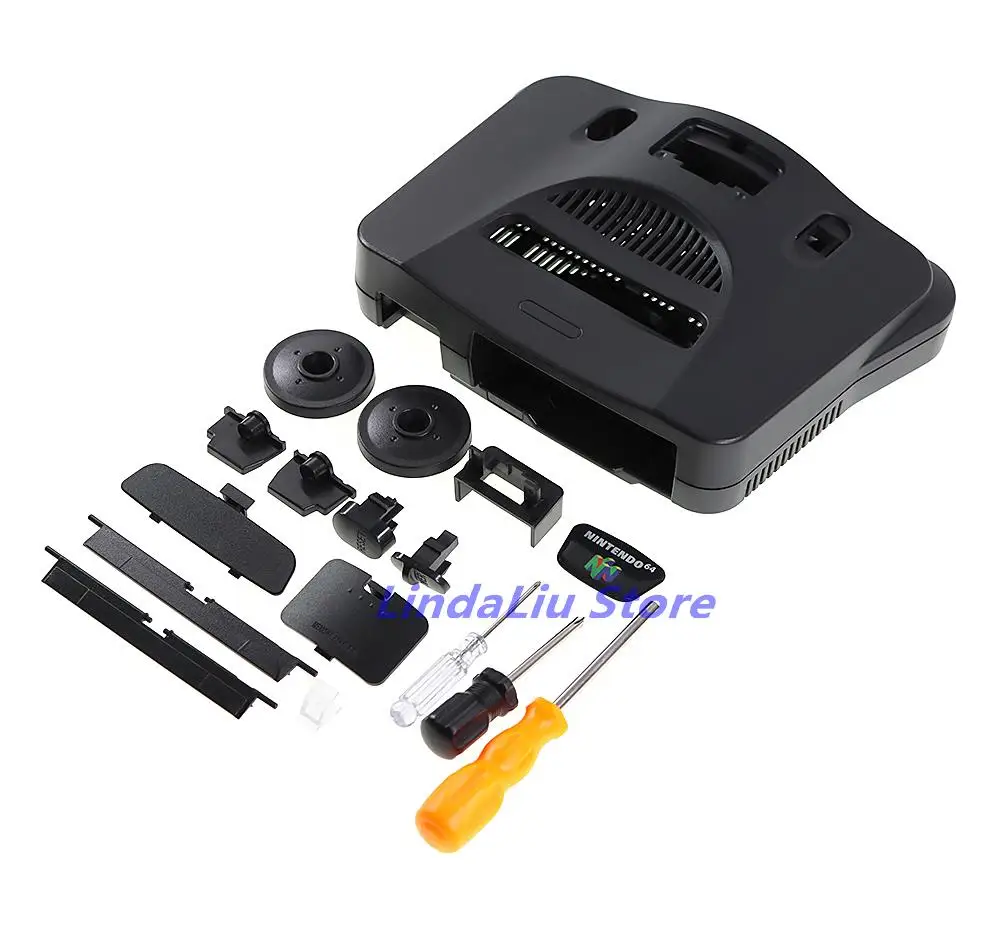 1 ชุดสําหรับ N64 พลาสติก Protector เปลือกโปร่งใสพร้อมไขควงปุ่มสําหรับ Nintendo 64 อุปกรณ์เสริม