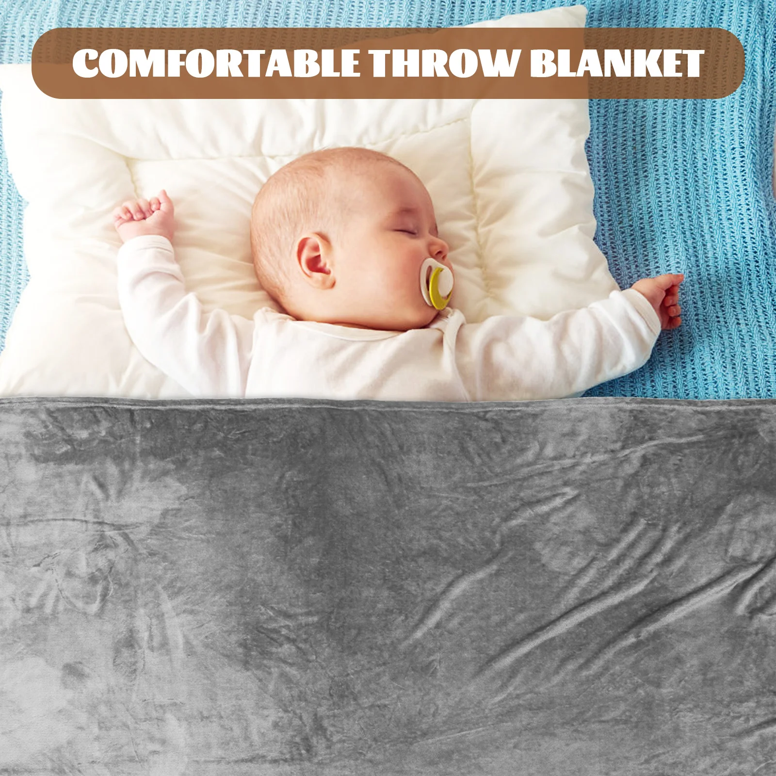 

Blanket Lightweight Soft Throw For Nap Cozy Portable Couch Bed Office Home Use Grey Blanket For Winter Camping