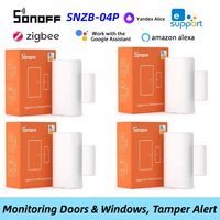 SONOFF SNZB-04P Zigbee Door Window Sensor Smart Home Security Alarm Sensor Via Ewelink Smartthings Alexa Google Home Alice IFTTT