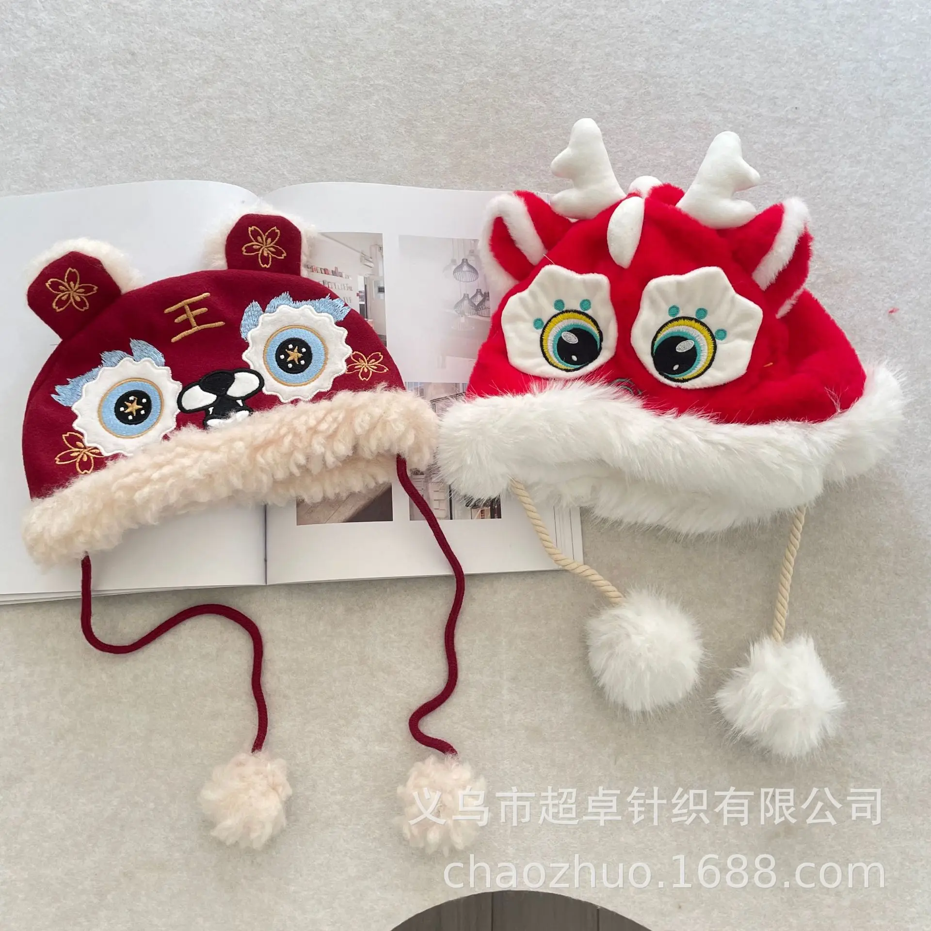 النمط الصيني قبعة الأطفال الرجعية أفخم الخريف والشتاء الدافئة سميكة ليو فنغ قبعة 2025 طفل جديد لطيف قبعة