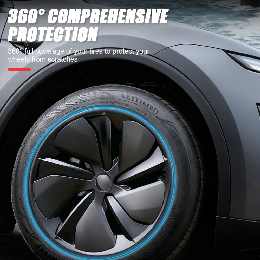YIKUN 4PCS For Model Y Juniper 2025 2026 Wheel Cover 19 Inch Hubcap New Style Wheel Cover Rim Hubcaps Car Protection For Tesla