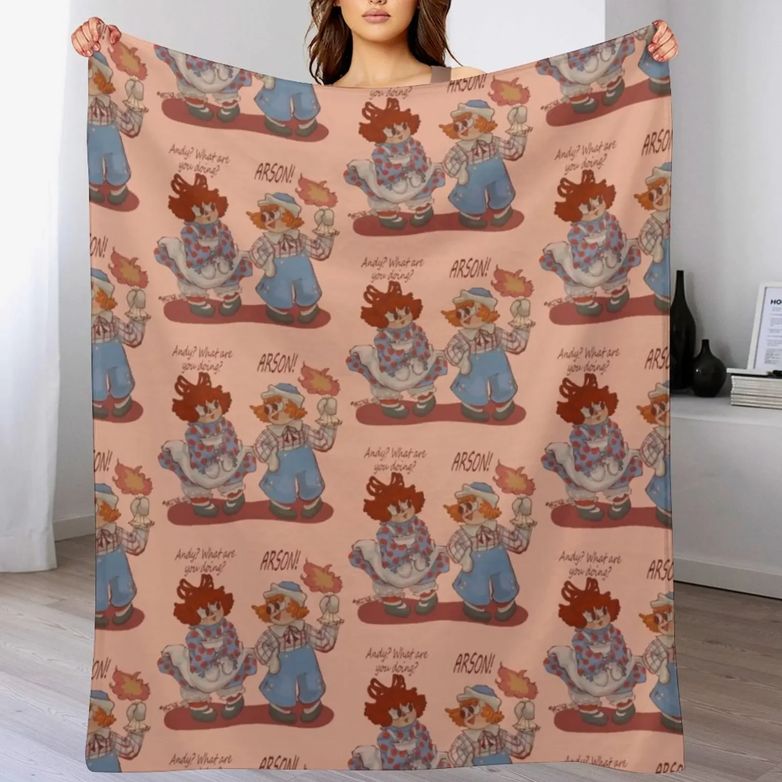 

Raggedy Andy Commits' Arson Throw Blanket Bed linens Sofa Bed Fashionable Large Blankets