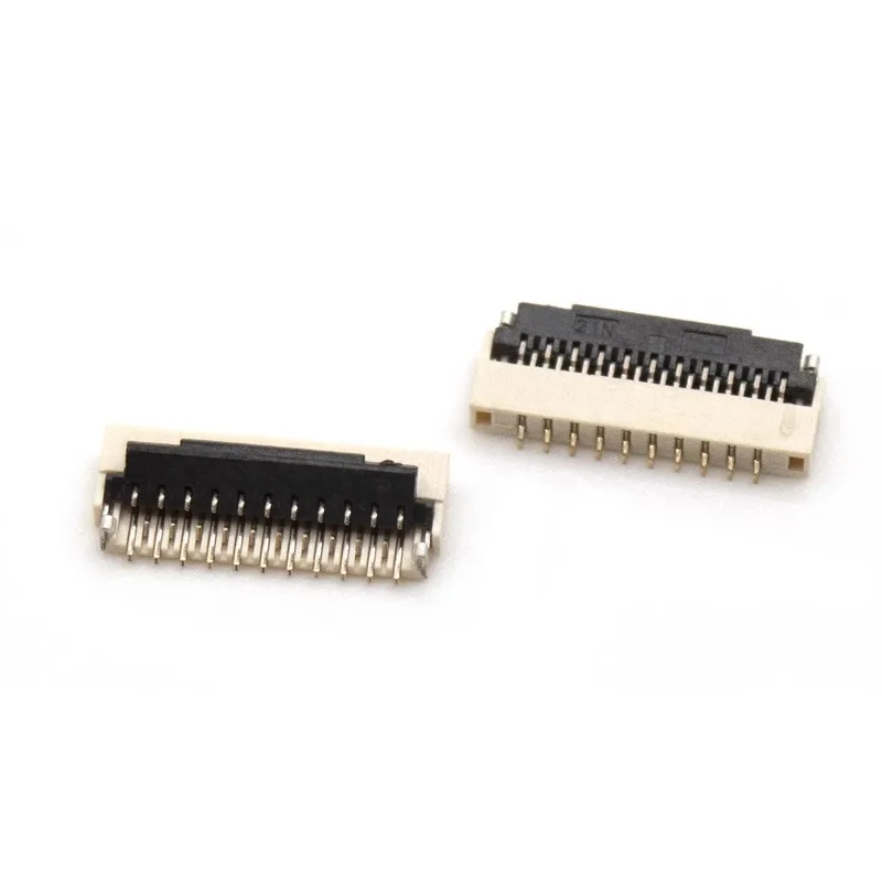 10pcs Fpc Connector 0.3mm Clamshell Down To 1.0h Ultra-thin Fpc Double Row Dislocation Flat Cable Socket