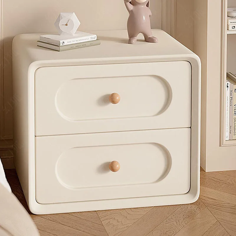 Mesita de Noche Móvil de Madera para Dormitorio, Gabinetes Librero con Cajones, Almacenamiento, Mesa Auxiliar de Lujo, Organizador, Muebles Modernos