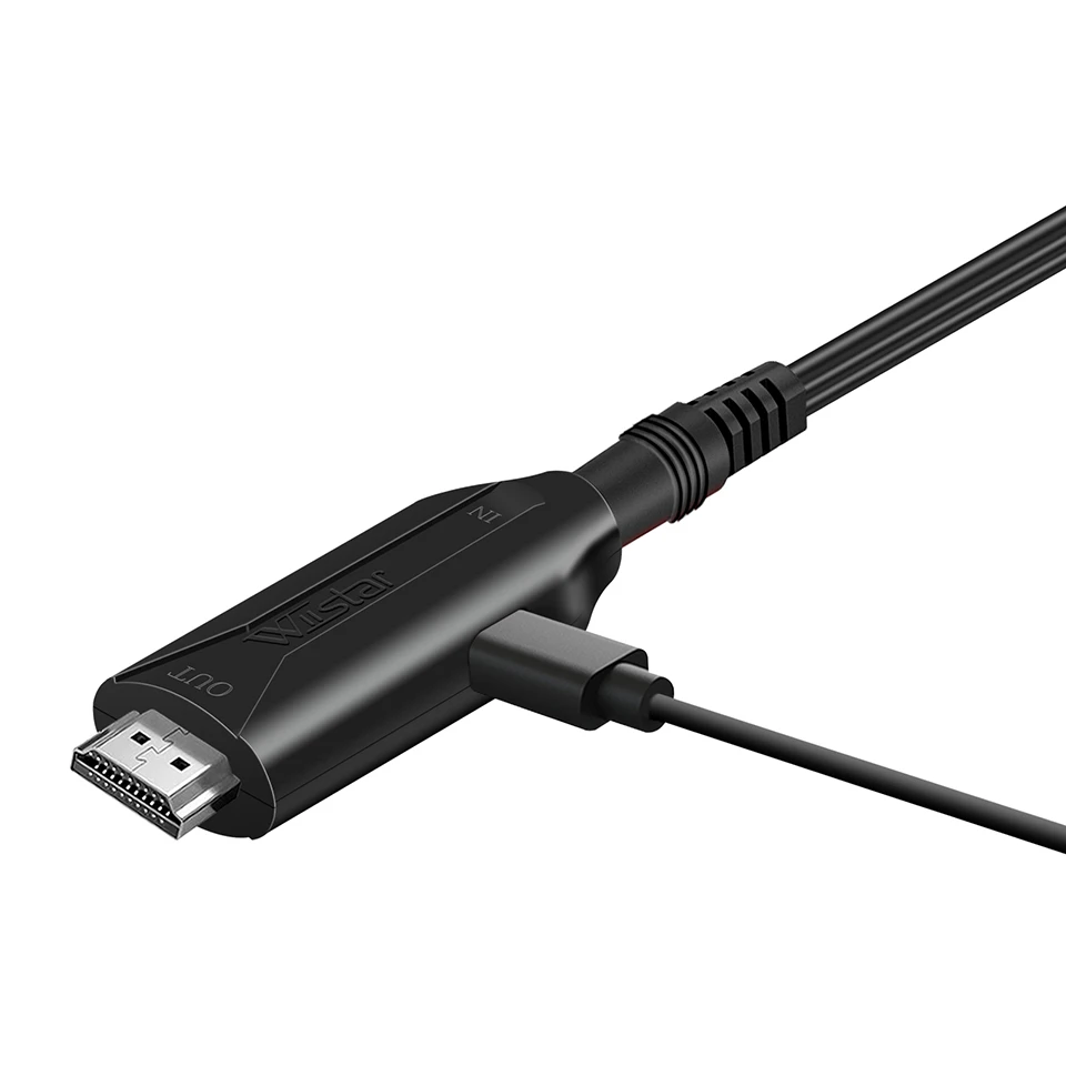 SCART-zu-HDMI-Konverter, 1080P High-Definition-Videokonverter, SCART-Konverter-Videoanschlusskabel DC 5V Plug and Play