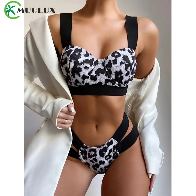 

2024 Sexy Push Up Bikini Set High Waist Swimsuit Vintage Women Swimwear Summer Beachwear Bodysuit Brazilian Biquini Bathing Suit