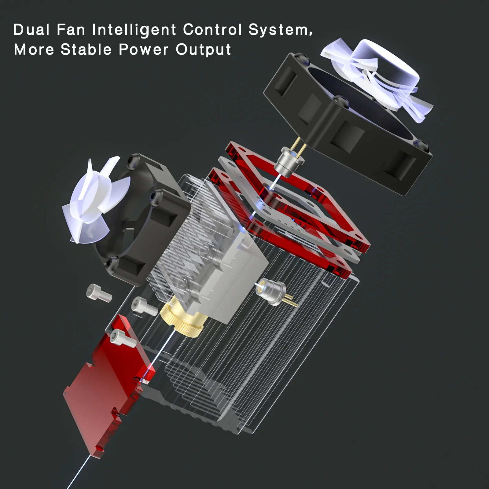 NEJE-A40640 80W 레이저 헤드 모듈 키트, 450nm 블루 라이트 TTL 레이저 모듈 CNC 레이저 조각기 기계 목재 절단 스마트한 도구