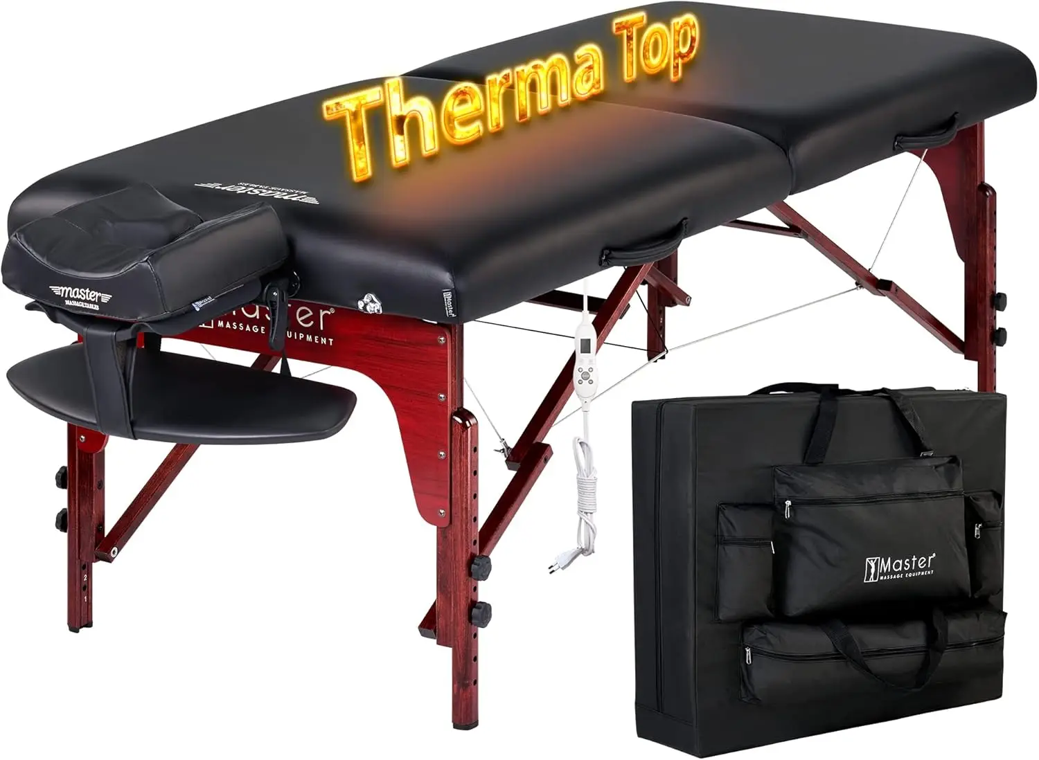 

31" Montclair ThermaTop ™ Портативный массажный стол с пеной с эффектом памяти, панелями Рейки и кабелями шиацу