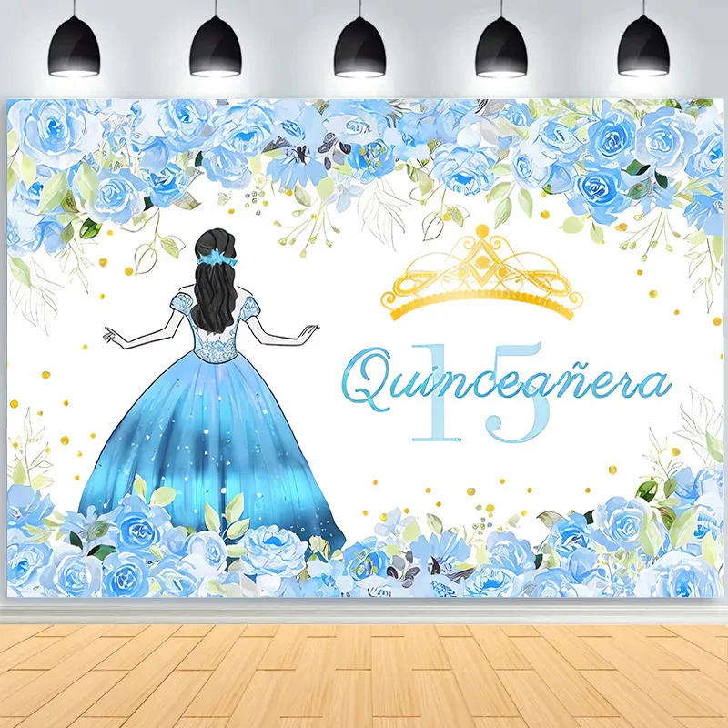 

Vinyl Custom Happy Birthday Photography Backdrops For Girl Quinceanera Pink Rose Gender Reveal Studio Background Props VV-116