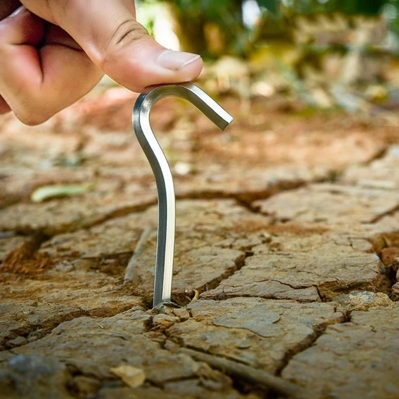 

Tent Aluminum Alloy Ground Nails Camping Rock Bottoms Ground Anchors Tent Nails