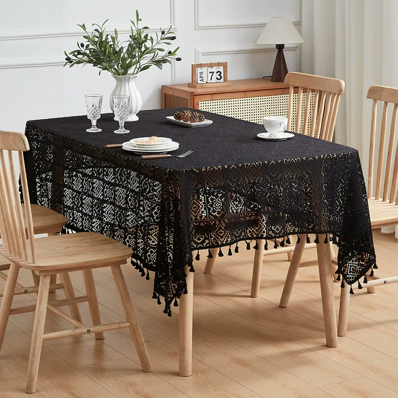 الأخضر جوفاء خارج مفرش المائدة الرجعية النسيج مفرش المائدة طاولة طعام طاولة القهوة غطاء القماش مفرش المائدة المستطيلة #3