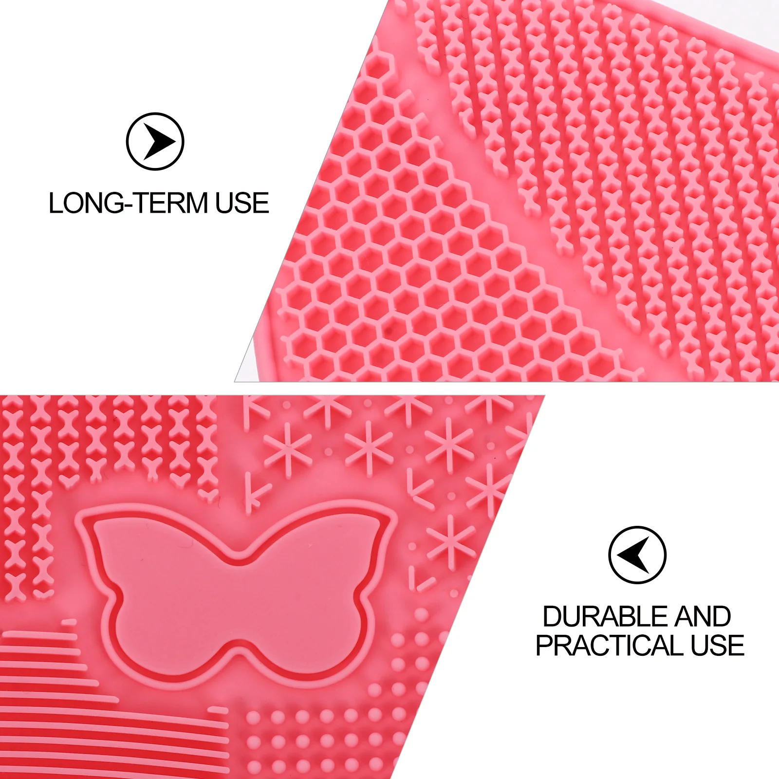 

1pc Butterfly Shape Brush Cleaning Mat Makeup Scrubber Beauty Salon Eco-Friendly Silicone Deep Grooves Durable Practical Use