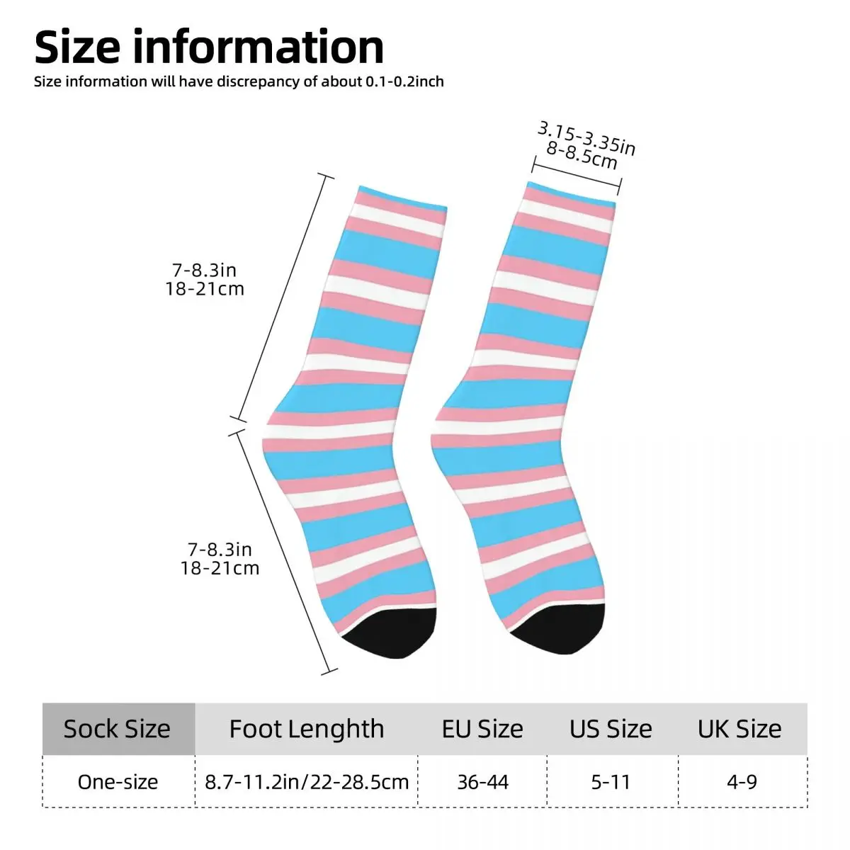 Trans Pride Flag Socks Harajuku Super Soft Stockings All Season Long Socks Accessories for Unisex Gifts