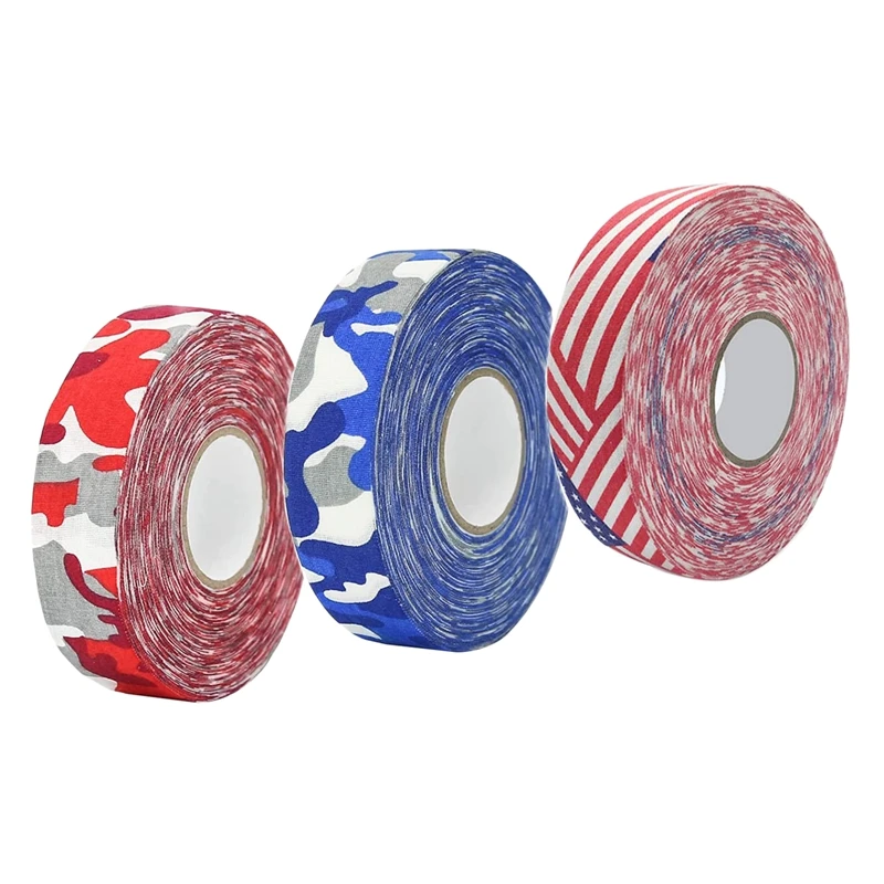 

3 Rolls Hockey Tape Cloth Athletic Sports Stick Baseball Tape Easy To Stretch And Tear Cloth Tape For Ice Hockey,Skiing