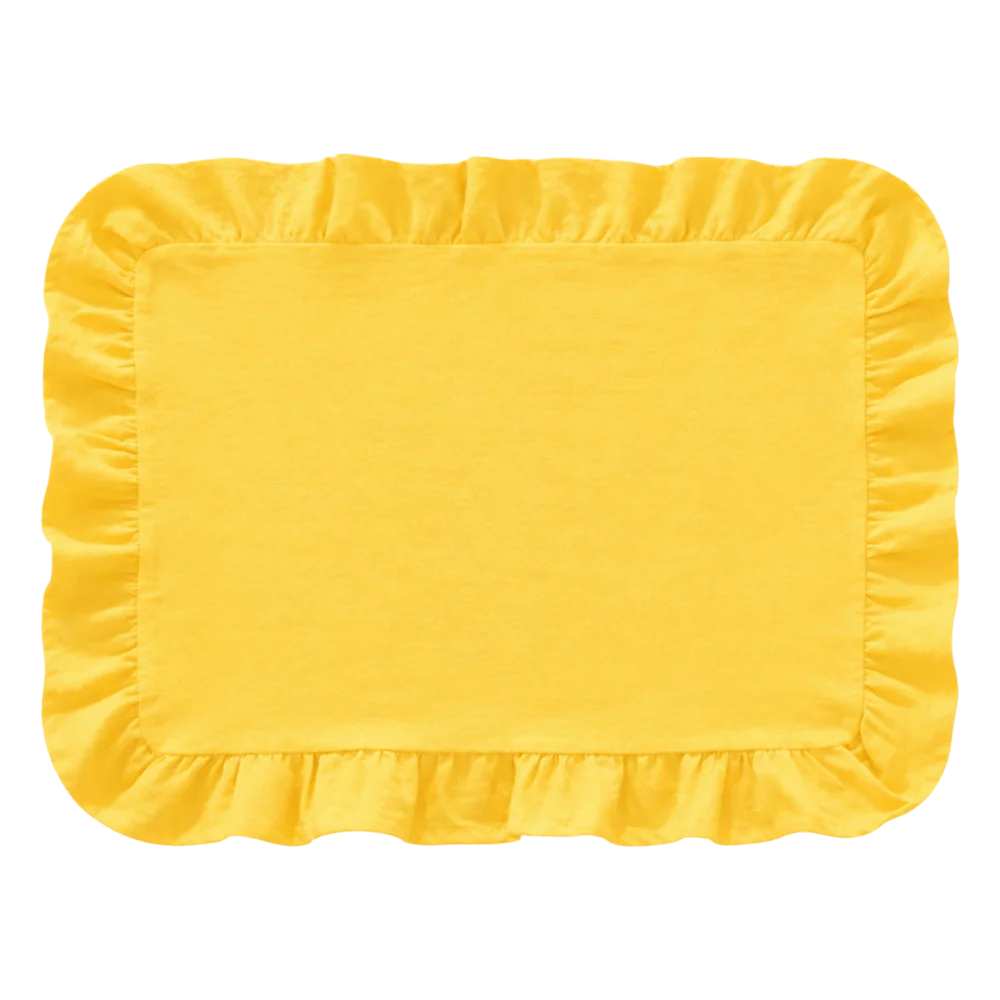 Sweet Stripe Grid Kitchen Placemat Ruffle Non-Slip Table Mat Heat Resistant Desk Decor Coaster Kitchen