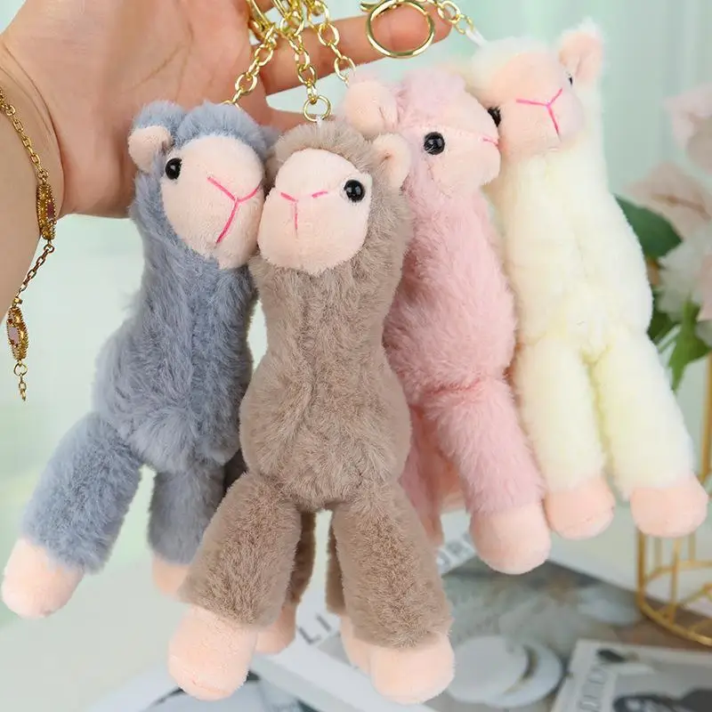 Stuffed Alpaca Sheep Keychain: Soft Cute Handmade Animal Pendant Trinket Gift for DIY Decoration, Bags & Backpacks - view 5