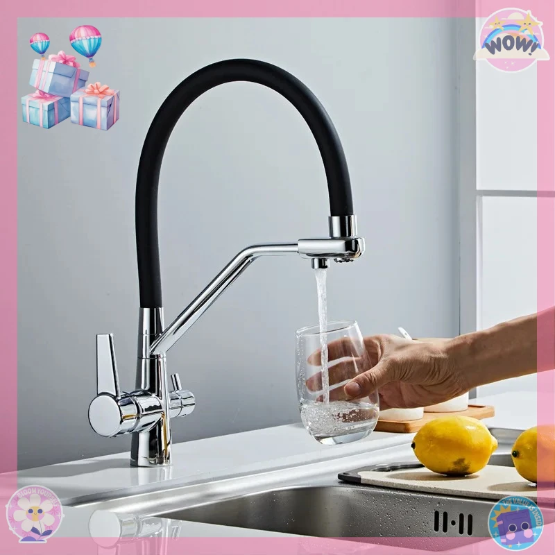 

1PC Filtered Kitchen Sink Faucets Purification Tap 360 Rotate Water Filter Tap For Kitchen 3 in 1 Purifier Vessel Sink Mixer