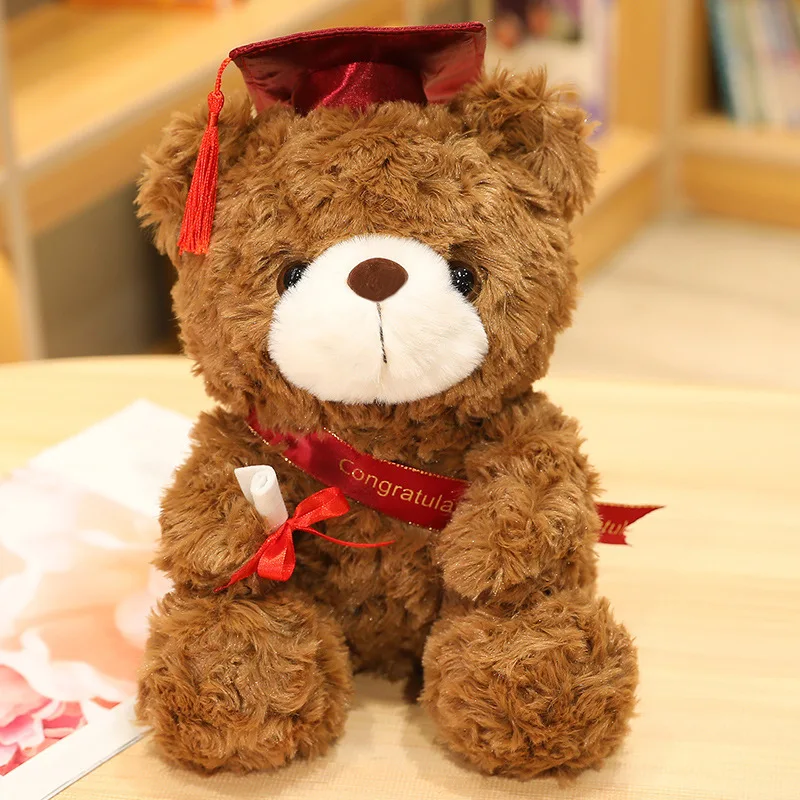 23cm Cute Doctor Cap Bear Graduation Bear Plush Doll Soft Bachelor Bear Plush Toy Birthday Graduate Gifts for Student Kids