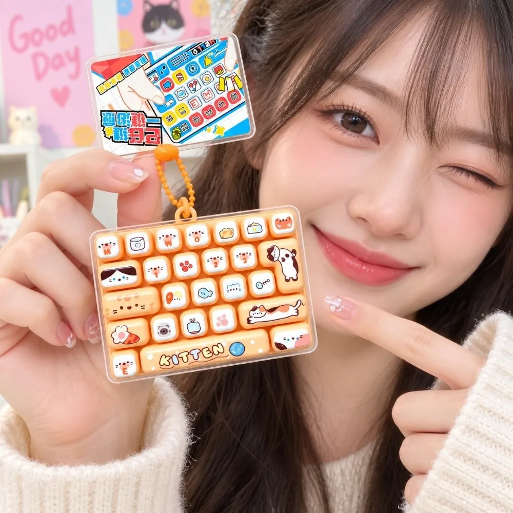 26-Key Decompression Button Cute Design Simulation Keyboard Mini Keyboard Pendant Transparent Dual-Tone With lights