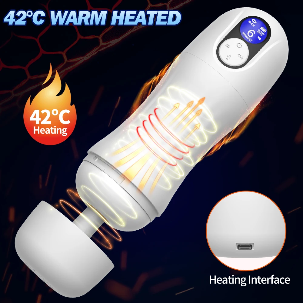 5 frequency Powerful Automatic Sucking Masturbator for Men Blowjob Cup with LED Display Heat Male Masturbator for Adult Sex Toys