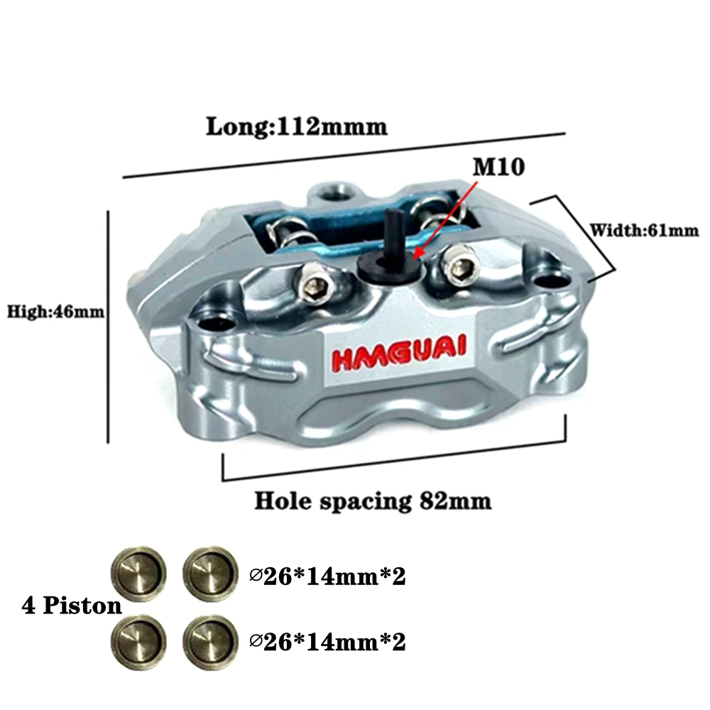 Motorbike 82mm Radial 4piston Brake CaliperPump 200 220mm For RSZ JOG FORCE DIO PCX125 Zoomer Scooter Disc Brake Small Radiation