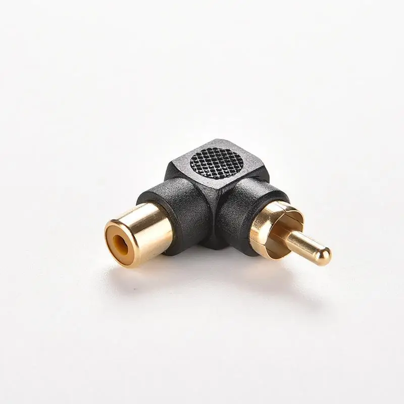 

Gold Plated L-shaped Lotus RCA Right Angle Elbow 90 Degree Male To Female Conversion Plug Revolving Female Seat Audio Adapter