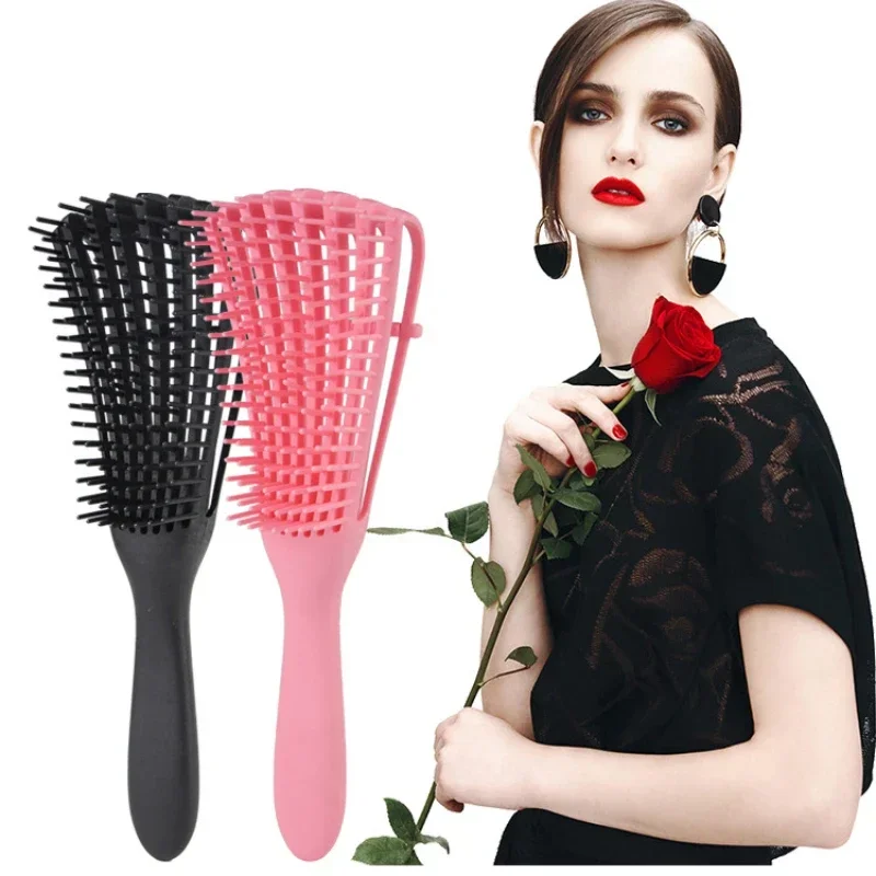 Women's Exfoliating Comb Anti-Tangling Professional Comb Scalp Massage Comb Octopus Comb, Special for Real Hair Wigs
