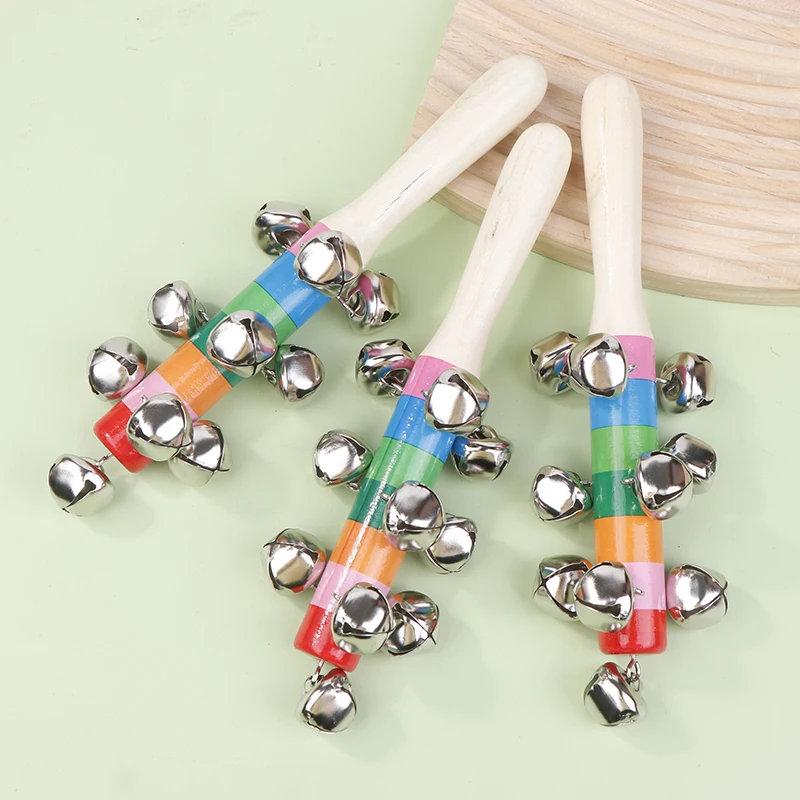 1PC arcobaleno anello a mano colorato bambino campana puzzle e giocattoli per l'educazione precoce