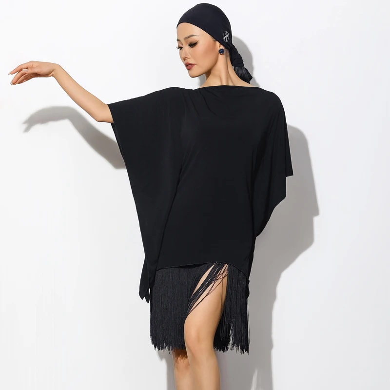 สุภาพสตรีละตินเต้นรําเครื่องแต่งกายไม่สม่ําเสมอละติน Top Tassels กระโปรงผู้หญิง Chacha Latin Dance เสื้อผ้าเวทีชุด DQS19995